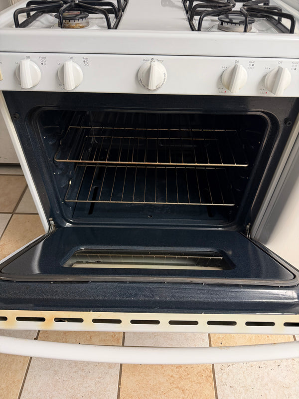 30” White GE Gas Range