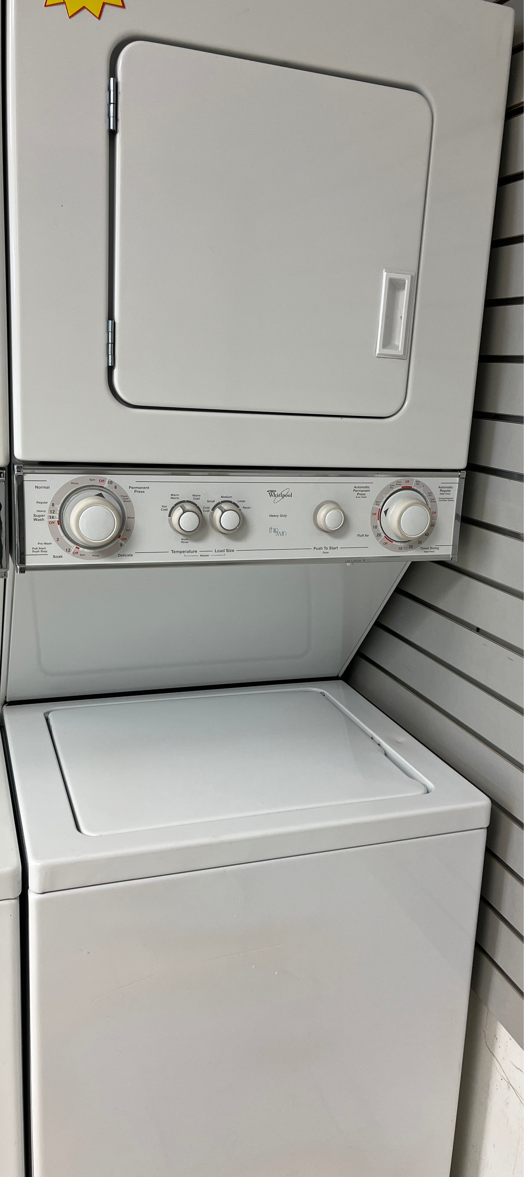 24 Whirlpool Thin Twin Electric Laundry Center SEITZ APPLIANCES