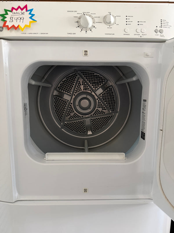 27” Wide GE Front Load Washer & Electric Dryer Set - Stackable