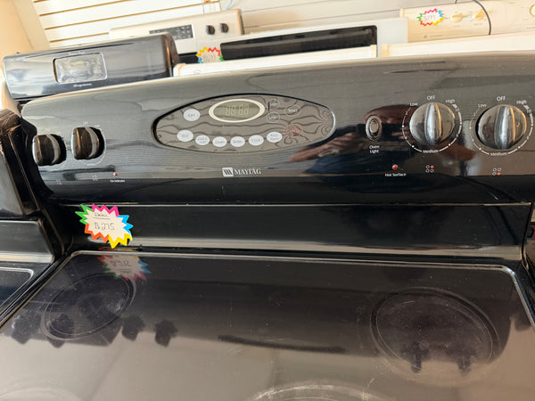 30” Black Maytag Glass Top Electric Range