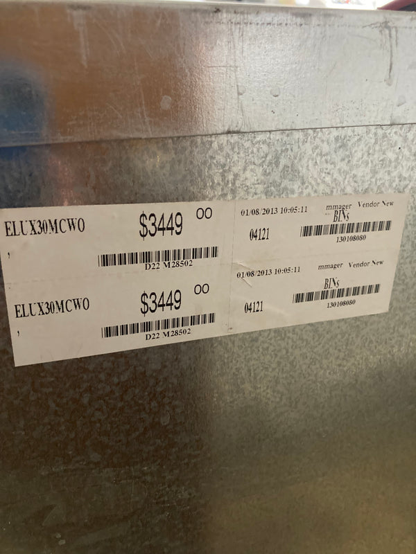 White/Black Glass Electrolux Electric Wall Oven/Microwave Combo