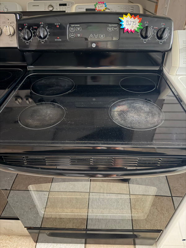 Black GE Glass Top Electric Range