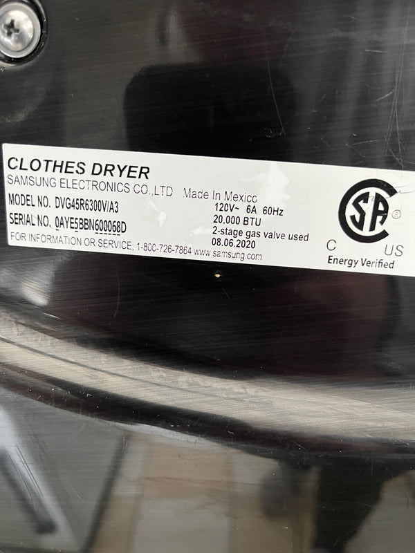 Samsung Brushed Black 4.5 Cu Ft Front Load Washer & 7.5 Cu Ft Smart Gas Dryer