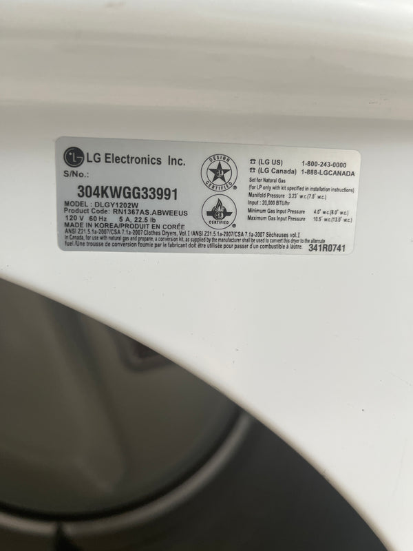 27” LG HydroShield Top Load Direct Drive Washer & Gas Dryer Set