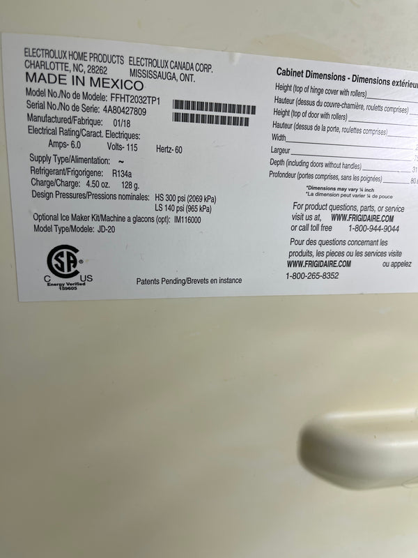 21 cu ft Frigidaire Top-freezer Refrigerator