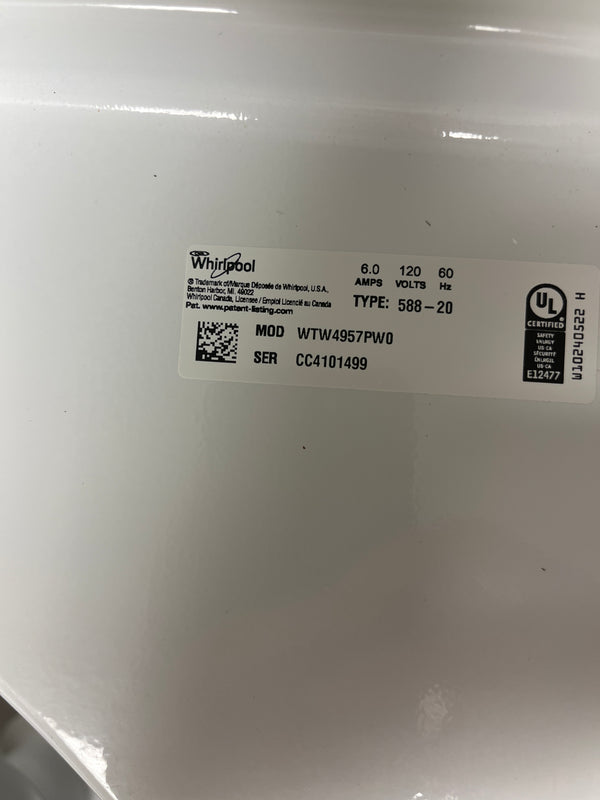 Newer Whirlpool Top Load Washer (2-in-1 Removable Agitator)