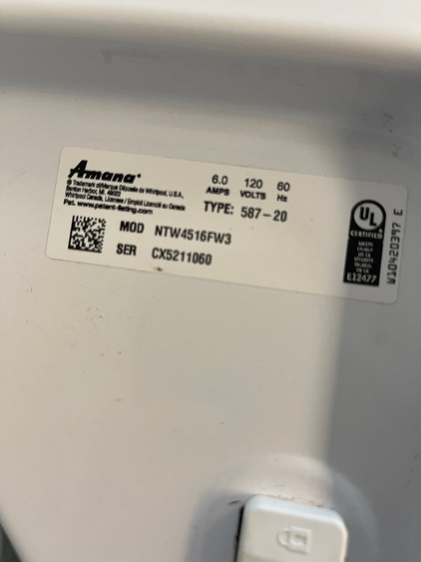 27” Amana Top Load Washer & 29” Electric Dryer Set