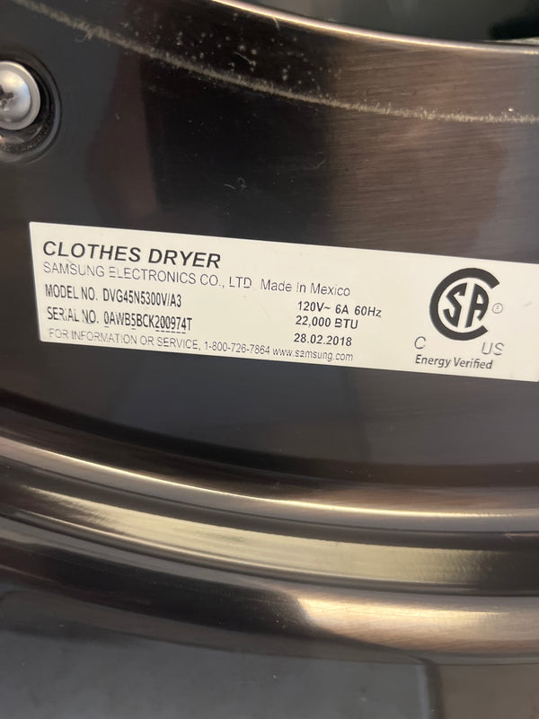 Samsung Top Load Washer & Gas Dryer Set